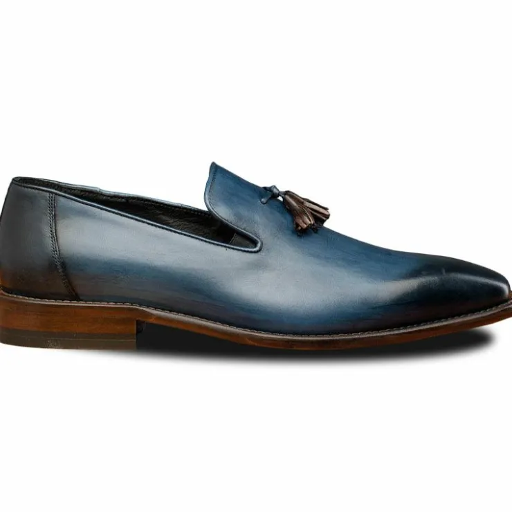 Hot Calzoleria Toscana Z993 David Tassel Loafers Ocean Blue OceanBlue