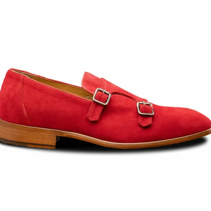 Discount Calzoleria Toscana Z893 Double Monk Strap Shoes Red