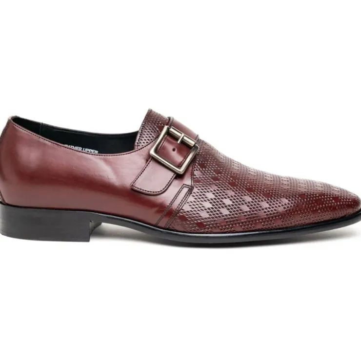 Best Sale Calzoleria Toscana Z315 Parma Calfskin Monkstrap Shoes Burgundy