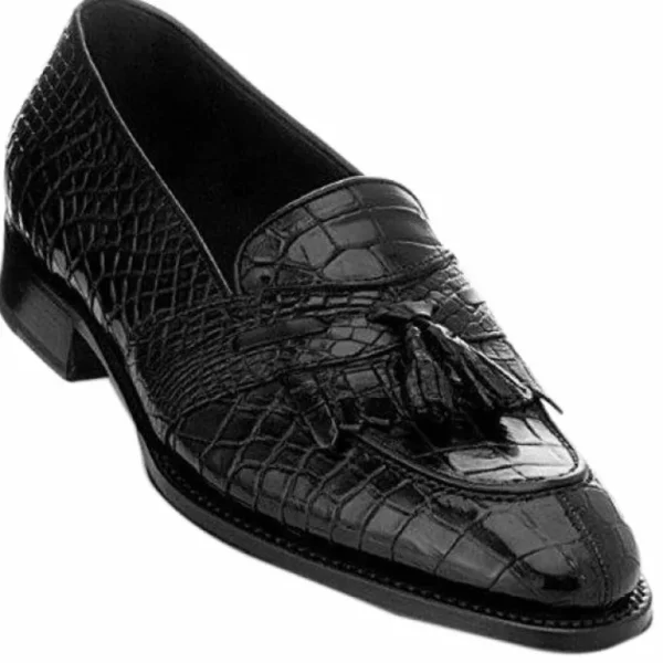 Online Caporicci 1415 Alligator Loafers Size 8W Black