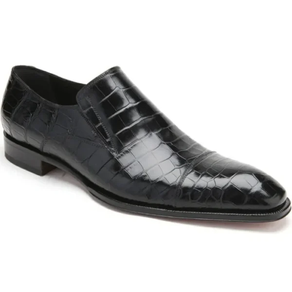 Best Caporicci 943 Alligator Loafers Black