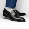 Hot Caporicci 1208 Alligator Loafers Size 7.5 Black