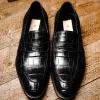 Hot Caporicci 1208 Alligator Loafers Size 7.5 Black