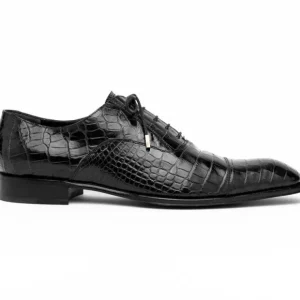 Clearance Caporicci 1114 Alligator Oxfords Black