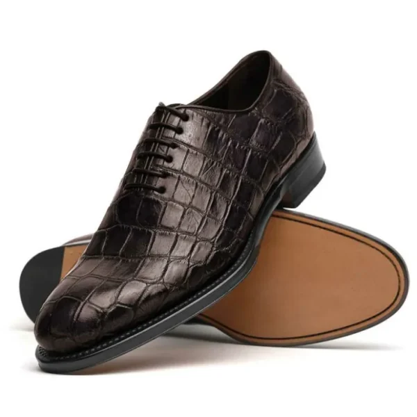 Best Sale Caporicci 5952 Alligator Oxfords Dark Brown Size 9 DarkBrown