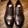 Best Sale Caporicci 5952 Alligator Oxfords Dark Brown Size 9 DarkBrown