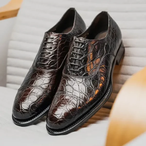 Cheap Caporicci 5950 Alligator Oxfords Brown