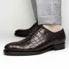 Best Sale Caporicci 5952 Alligator Oxfords Dark Brown Size 9 DarkBrown