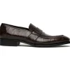 Store Caporicci 1208 Alligator Penny Loafers Brown DarkBrown