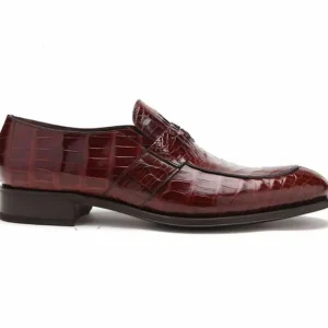 New Caporicci 3321 Alligator Penny Loafers Shoes Sport Rust SportRust