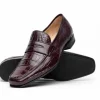 Store Caporicci 9961 Alligator Penny Loafers Bordo Burgundy