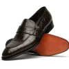 Store Caporicci 1208 Alligator Penny Loafers Brown DarkBrown