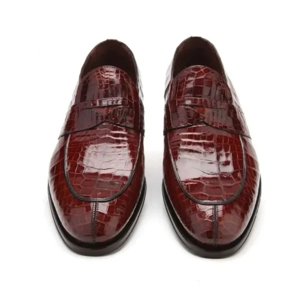 New Caporicci 3321 Alligator Penny Loafers Shoes Sport Rust SportRust