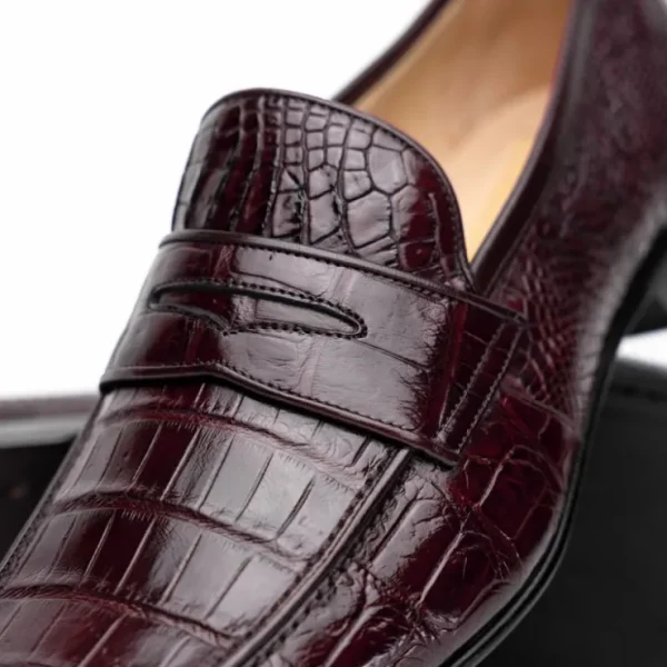 caporicci__alligator_penn_2-1.webp Store Caporicci 9961 Alligator Penny Loafers Bordo Burgundy