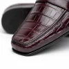 Store Caporicci 9961 Alligator Penny Loafers Bordo Burgundy