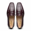 Store Caporicci 9961 Alligator Penny Loafers Bordo Burgundy