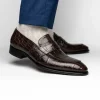 Store Caporicci 1208 Alligator Penny Loafers Brown DarkBrown