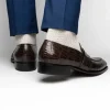 Store Caporicci 1208 Alligator Penny Loafers Brown DarkBrown