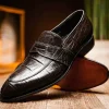 Store Caporicci 1208 Alligator Penny Loafers Brown DarkBrown