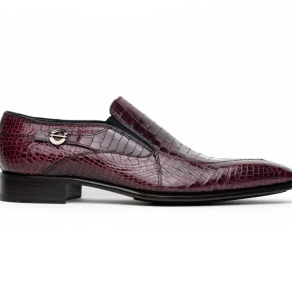 Best Caporicci 203 Alligator Split Toe Loafers Burgundy