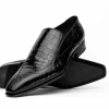 Hot Caporicci 203 Alligator Split Toe Loafers Black