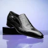 Hot Caporicci 203 Alligator Split Toe Loafers Black