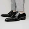 Hot Caporicci 203 Alligator Split Toe Loafers Black