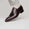 Best Caporicci 203 Alligator Split Toe Loafers Burgundy