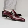 Best Caporicci 203 Alligator Split Toe Loafers Burgundy