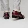 Best Caporicci 203 Alligator Split Toe Loafers Burgundy