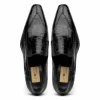 Hot Caporicci 203 Alligator Split Toe Loafers Black