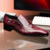 Best Caporicci 203 Alligator Split Toe Loafers Burgundy