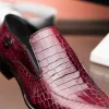 Best Caporicci 203 Alligator Split Toe Loafers Burgundy