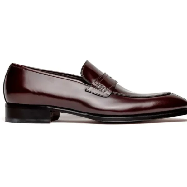 Shop Caporicci 1205 Calfskin Penny Loafers Brown