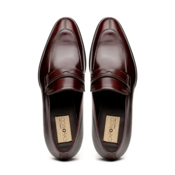 Shop Caporicci 1205 Calfskin Penny Loafers Brown