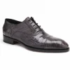 Hot Caporicci 1102 Genuine Alligator Cap Toe Shoes Gray