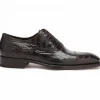 Outlet Caporicci 1102 Genuine Alligator Cap Toe Shoes Dark Brown DarkBrown