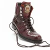 Discount Caporicci 570 Genuine Alligator Lace Up Boots Rust Sport