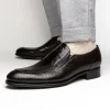 Fashion Caporicci 3324 Ostrich & Peccary Loafers Dark Brown DarkBrown