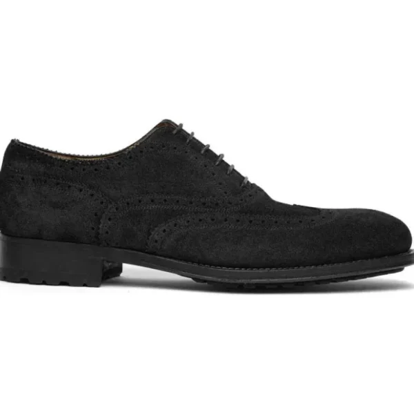 Cheap Caporicci 921 Suede Wingtip Oxfords Black