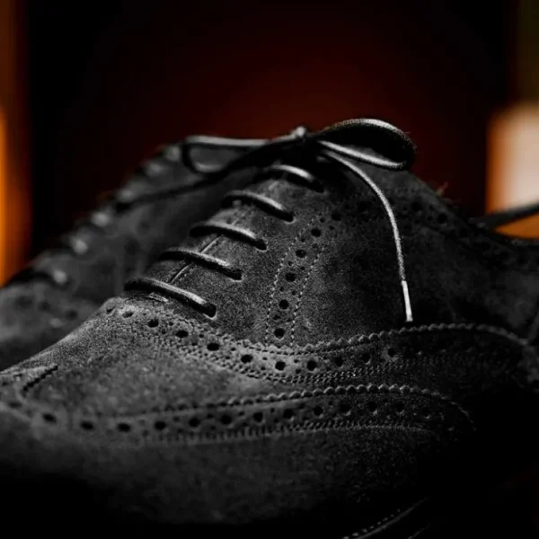 Cheap Caporicci 921 Suede Wingtip Oxfords Black