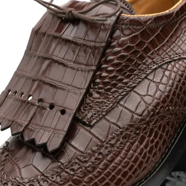 New Caporicci Alligator Golf Shoes Brown