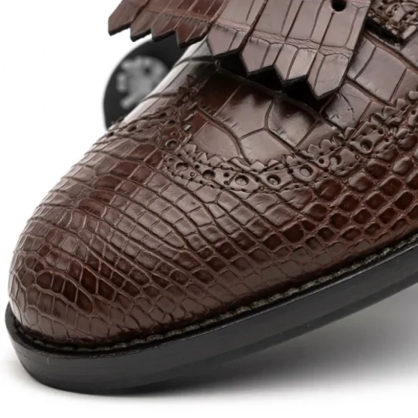 New Caporicci Alligator Golf Shoes Brown