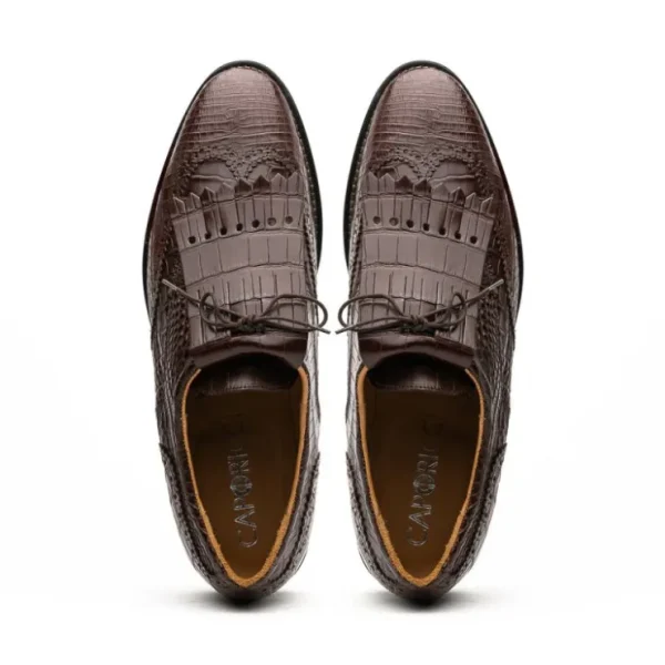 New Caporicci Alligator Golf Shoes Brown