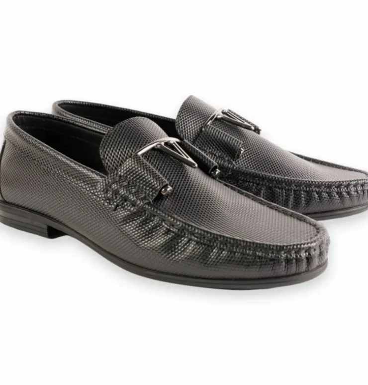 New Corrente 3218 Lizard Buckle Loafer Black