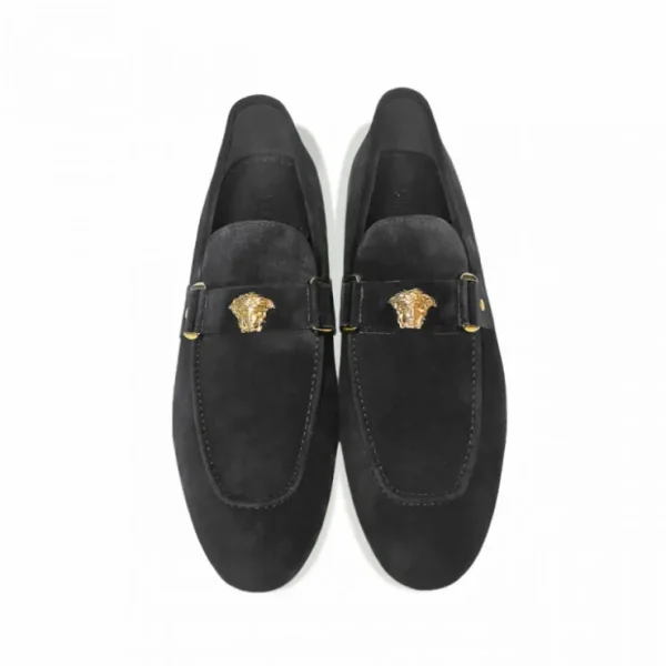 Shop Corrente 5229 Suede Ornament Loafer Black