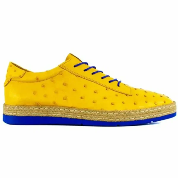 Flash Sale Corrente by Pelle Line Monacro P0001 Ostrich Fashion Sneakers Yellow