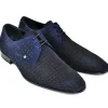 New Corrente C148 2414 Nubak Perforated Lace Up Shoes Navy