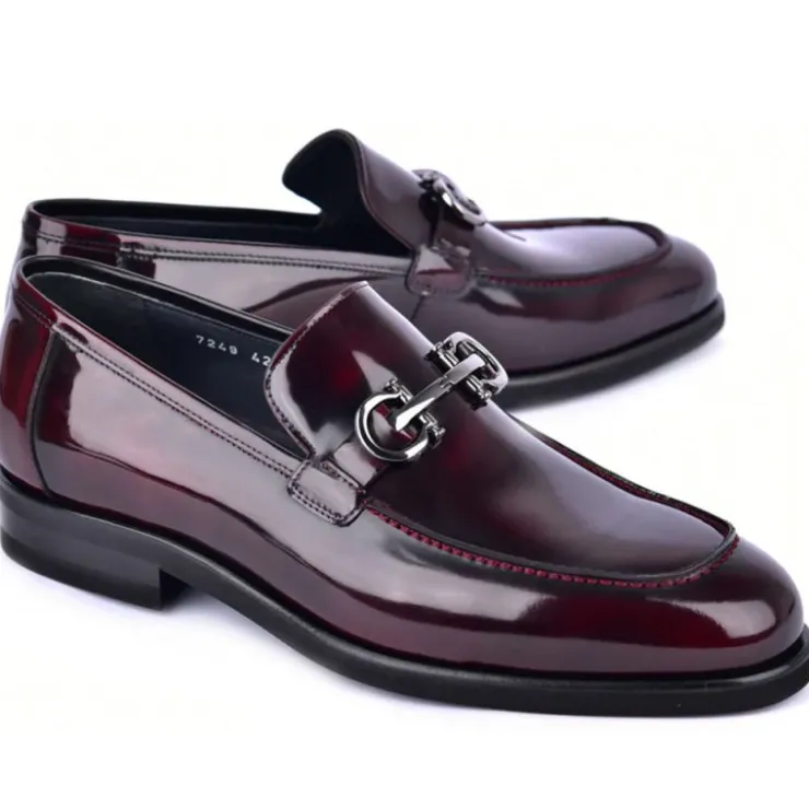 Best Corrente C0001205-7249 Bit Loafer Shoes Dark Burgundy DarkBurgundy