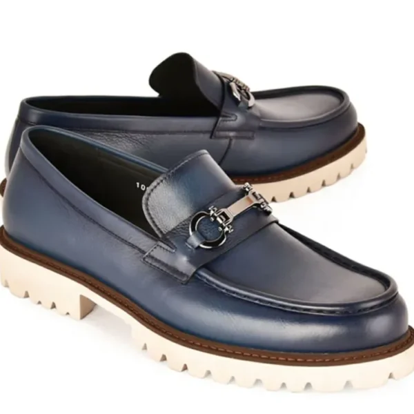 Fashion Corrente C0001202-7887 Buckle Loafer Blue